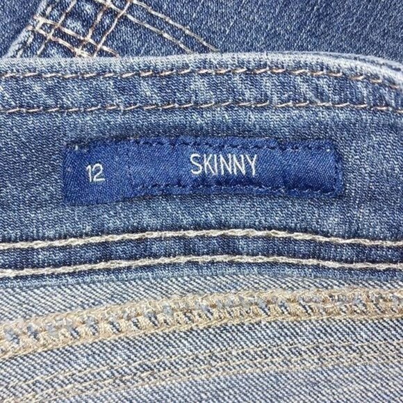 Seven7 Jeans Blue Denim Skinny Stretch Embroidered Womens Size 12 - Picture 7 of 10